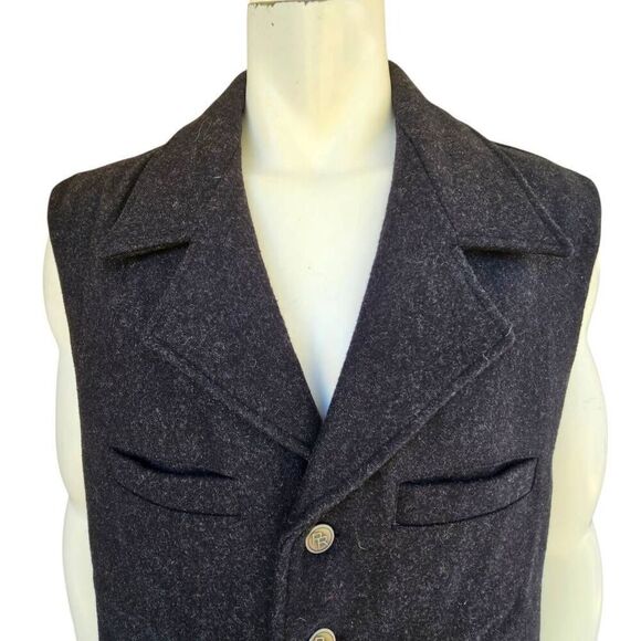 Powder River Outfitters Wool Blend Vest XXL Black Western Button Panhandle Slim - Picture 2 of 10